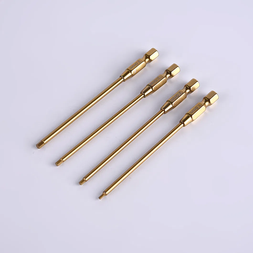 4PCS High-Quality Black Titanium Steel Hex Wrencher Hex Screwdriver Bits